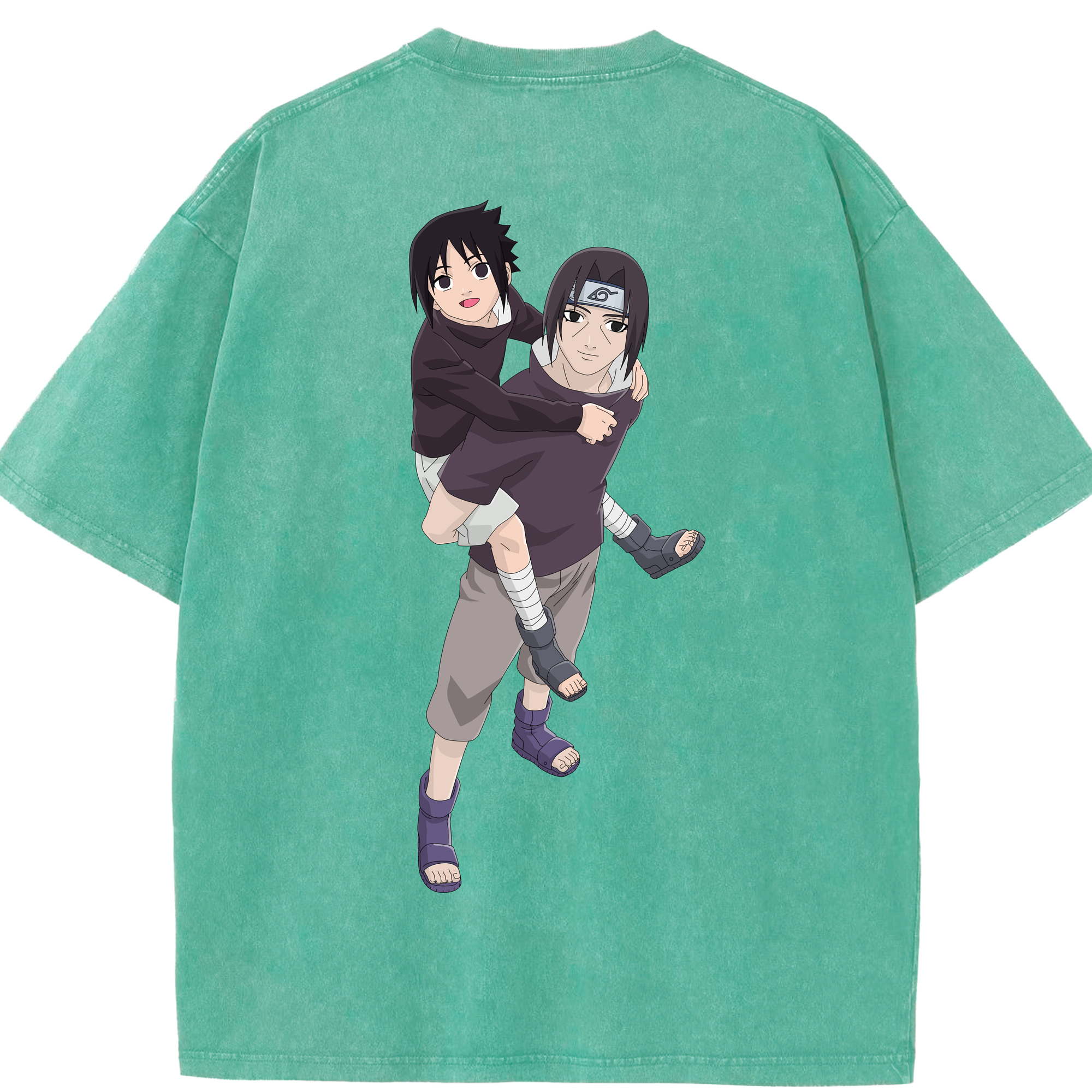 （画像用） NARUTO -ナルト- うちは イタチ Uchiha Itachi 綿100% ヴィンテージ風 半袖Tシャツ（背面プリント）